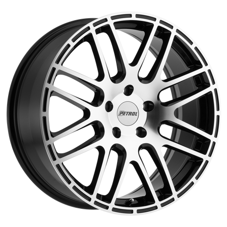 Petrol P6A – 18X8 – 5X100 – 35 mm – GLOSS BLACK W/ MACH CUT FACE
