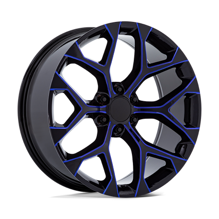Performance Replicas PR176 – 22X9 – 6X139.7 – 24 mm – GLOSS BLACK MACHINED BLUE MILL