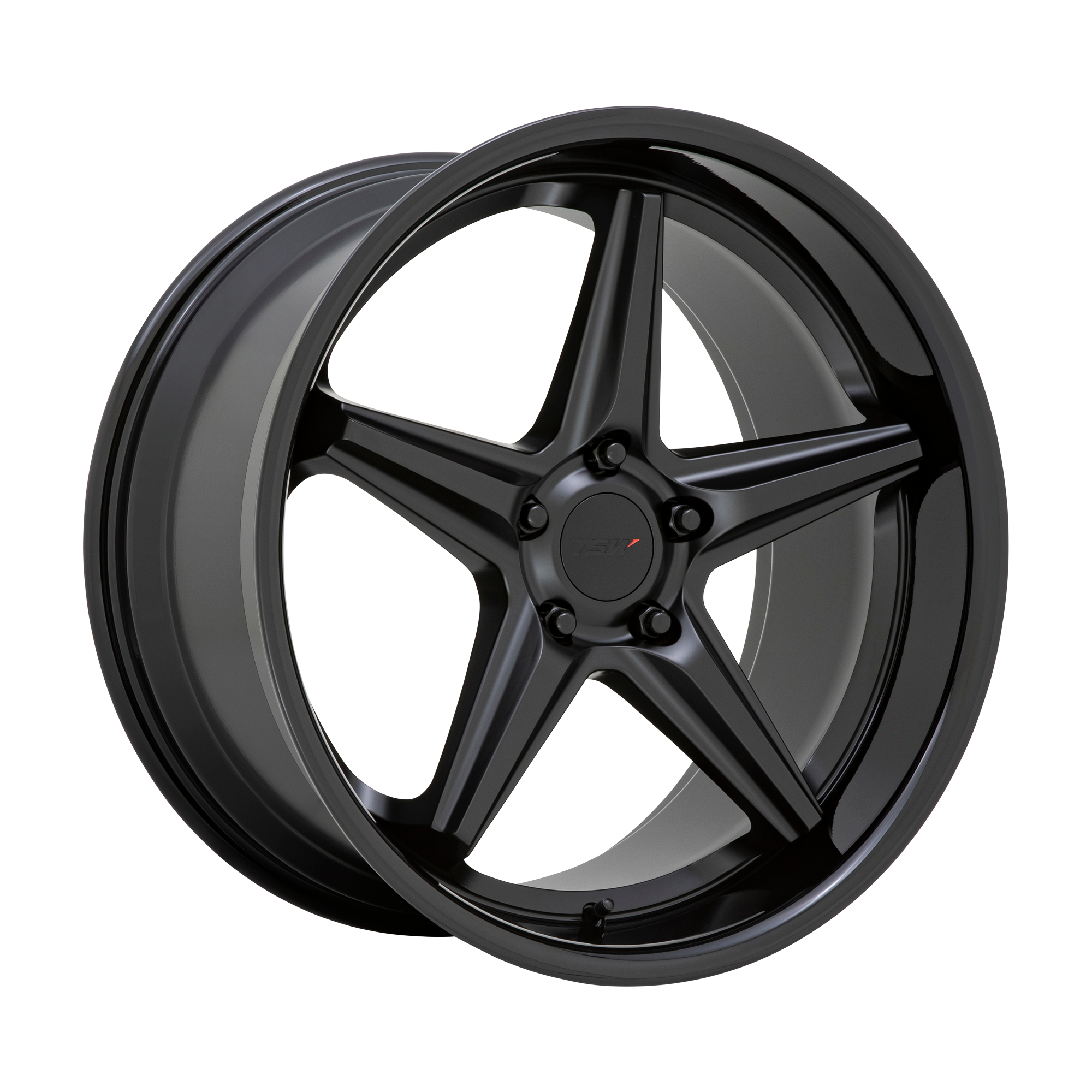 TSW LAUNCH – 19X8.5 – 5X120 – 35 mm – MATTE BLACK W/ GLOSS BLACK LIP
