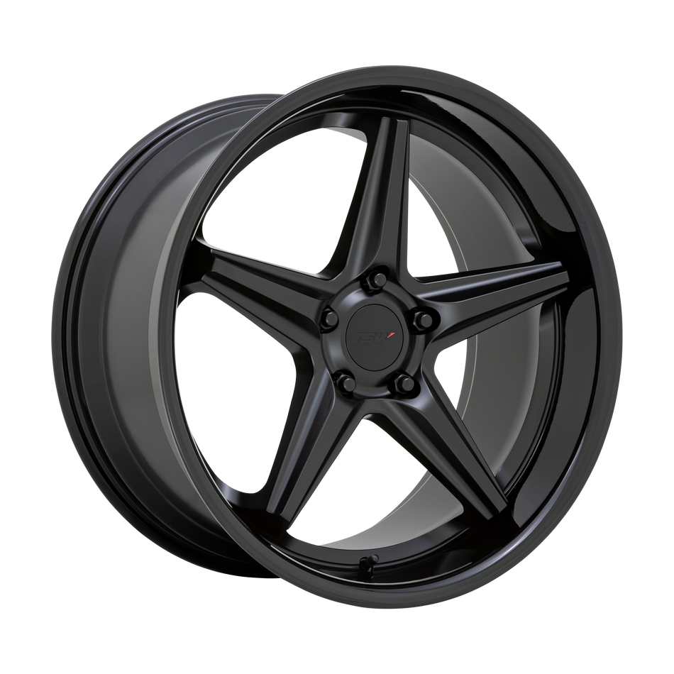 TSW LAUNCH – 19X8.5 – 5X120 – 35 mm – MATTE BLACK W/ GLOSS BLACK LIP
