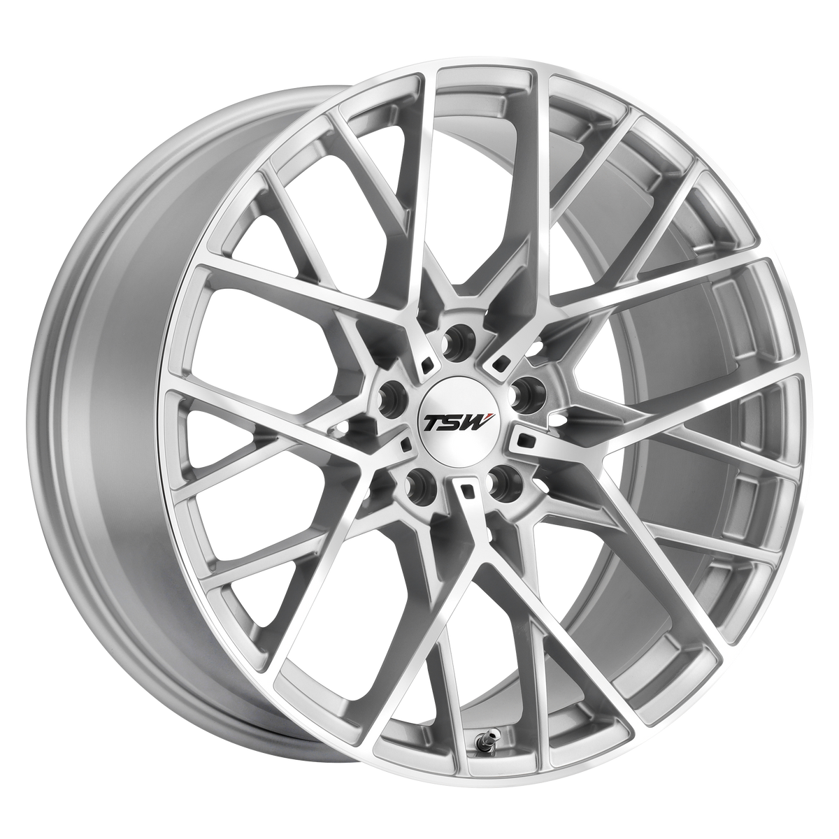 TSW SEBRING – 18X8.5 – 5X108 – 42 mm – SILVER W/  MIRROR CUT FACE