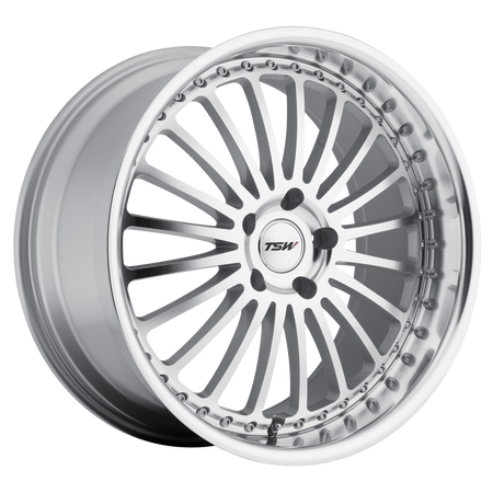 TSW SILVERSTONE – 20X8.5 – 5X108 – 40 mm – SILVER MIRROR CUT FACE & LIP