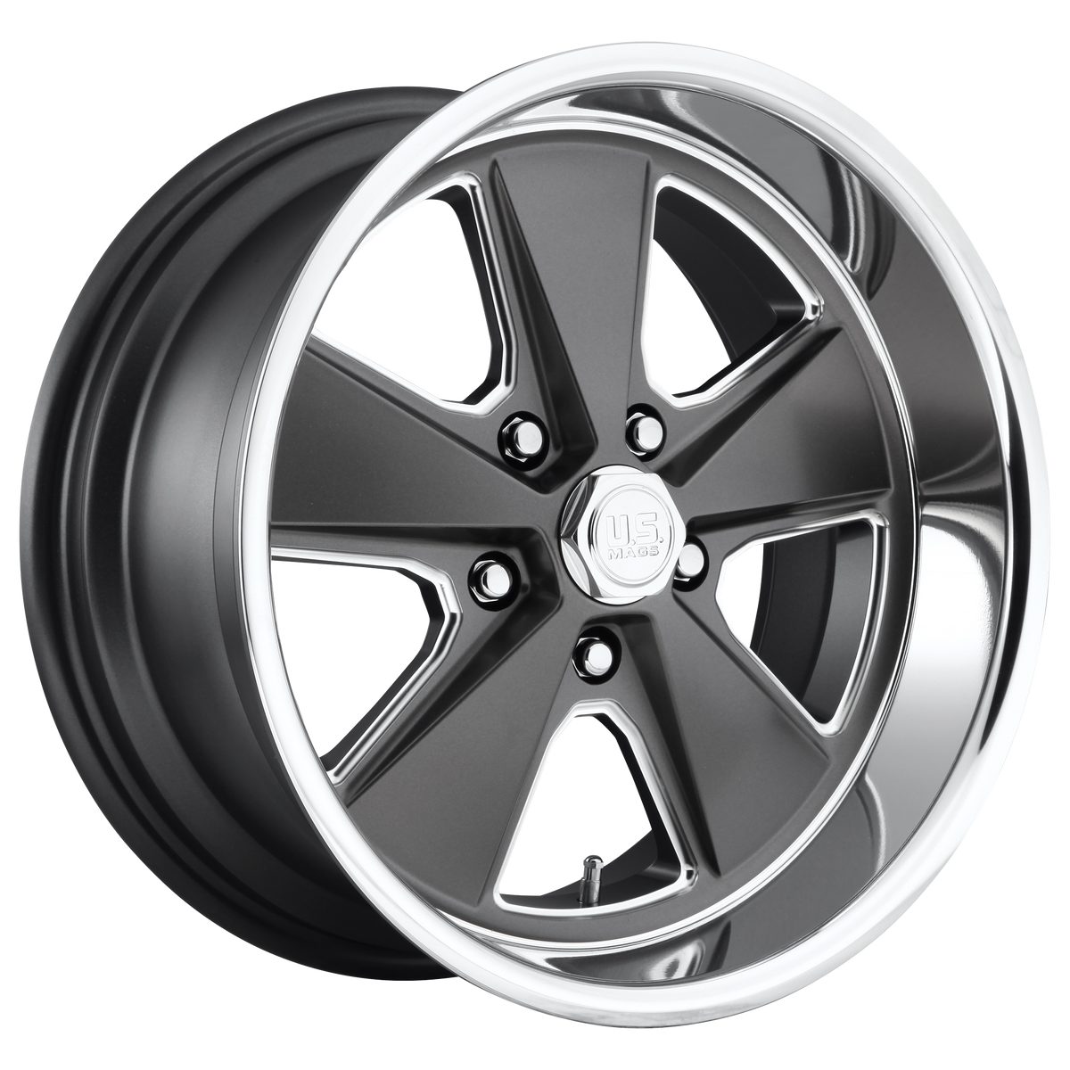 US Mag 1PC U120 ROADSTER – 18X8 – 5X120.65 – 1 mm – MATTE GUN METAL MACHINED