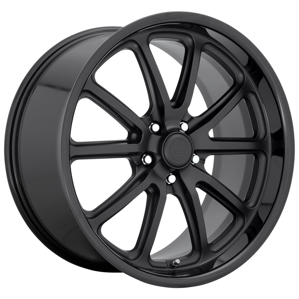 US Mag 1PC U123 RAMBLER – 18X9.5 – 5X120.65 – 1 mm – GLOSS BLACK MATTE BLACK