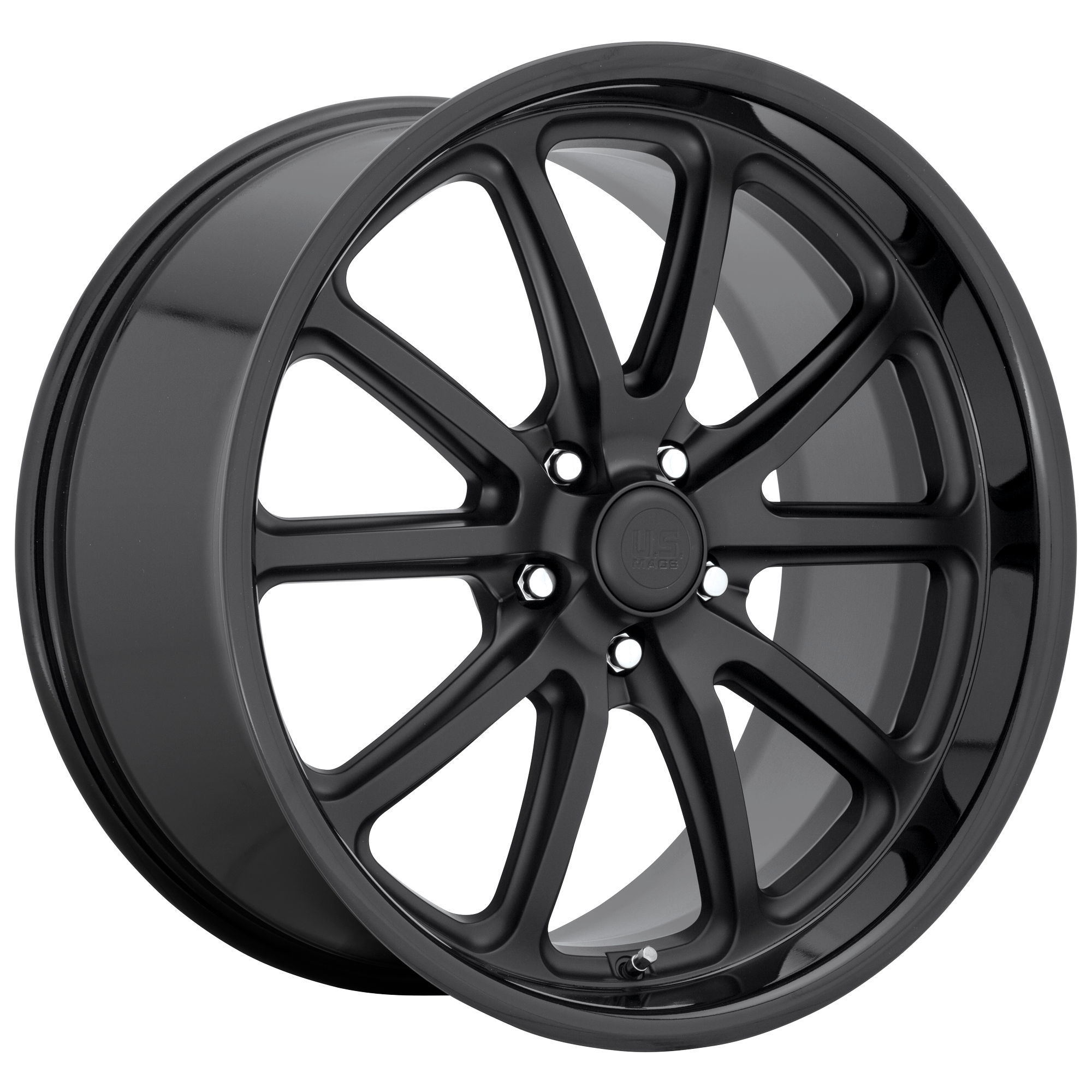 US Mag 1PC U123 RAMBLER – 20X8 – 5X127 – 1 mm – GLOSS BLACK MATTE BLACK