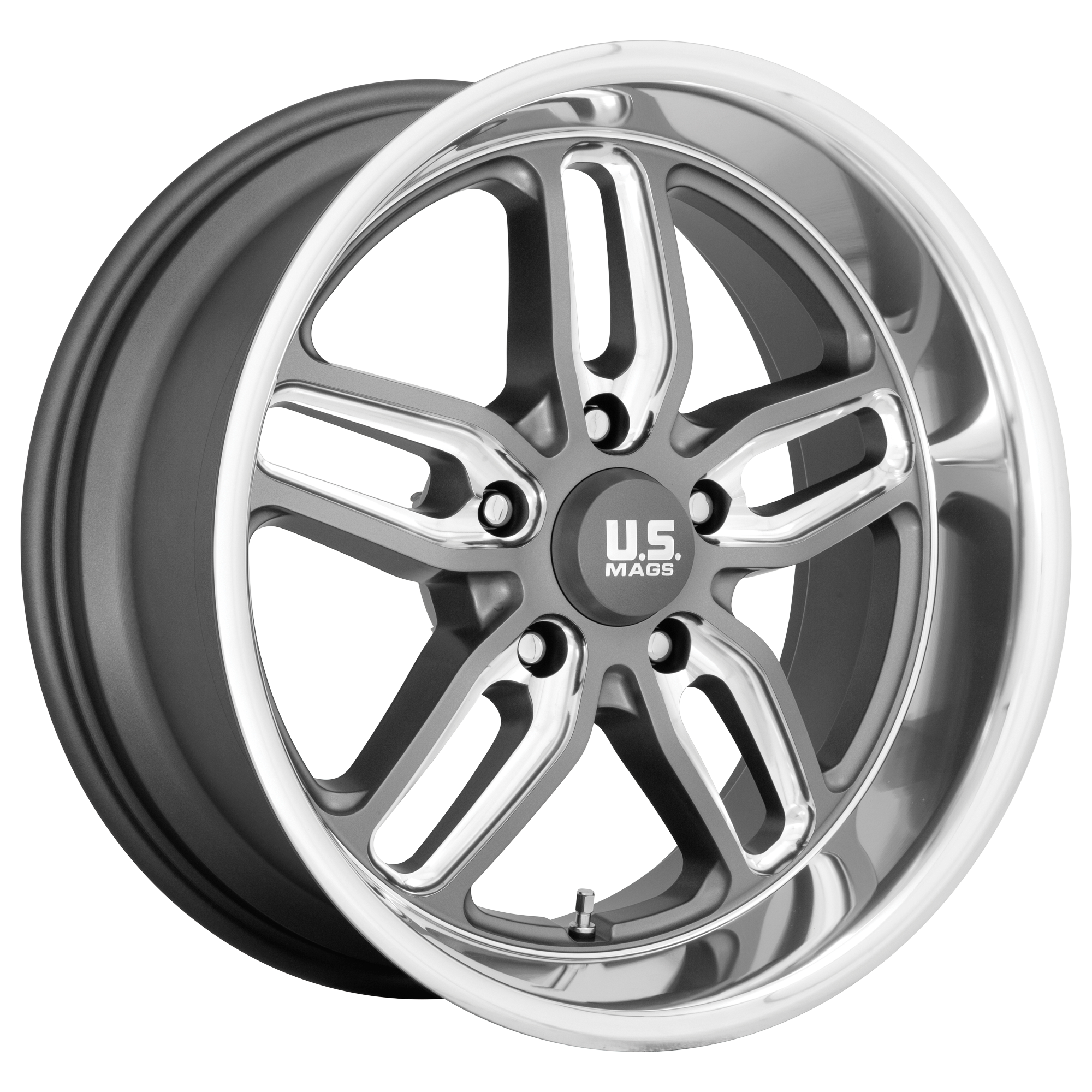 US Mag 1PC U129 CTEN – 20X10 – 5X127 – 1 mm – MATTE GUN METAL MILLED