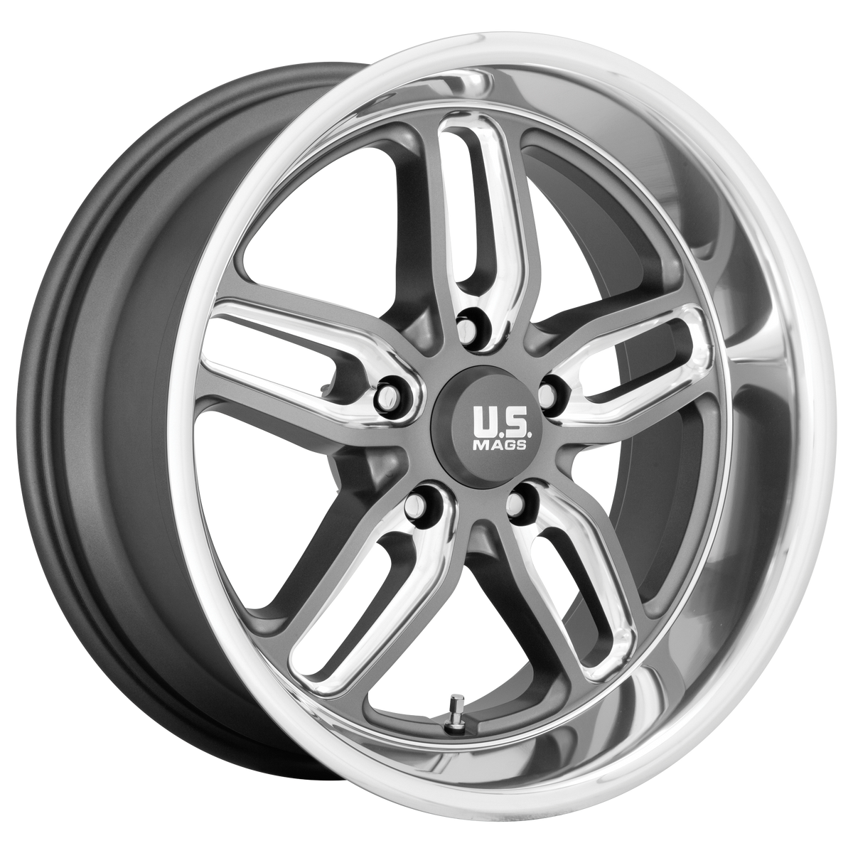 US Mag 1PC U129 CTEN – 22X10.5 – 5X127 – 1 mm – MATTE GUN METAL MILLED