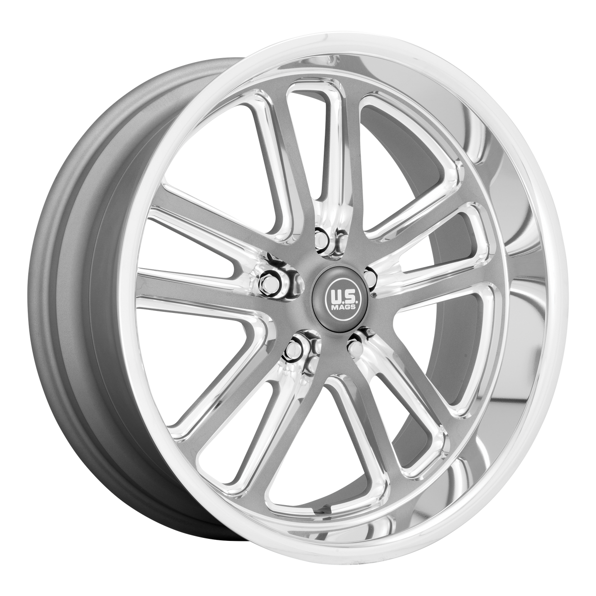 US Mag 1PC U130 BULLET – 24X9 – 5X127 – 1 mm – TEXTURED GUNMETAL W/ MILL EDGE