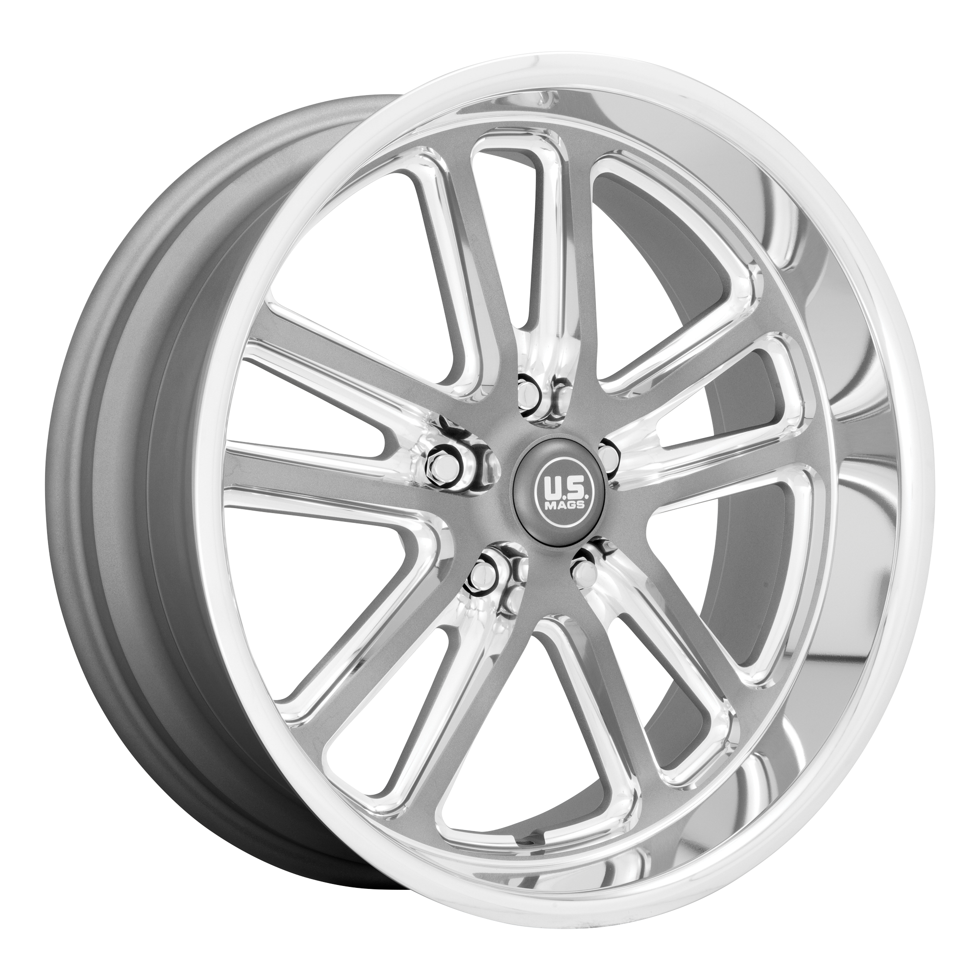 US Mag 1PC U130 BULLET – 24X9 – 5X127 – 1 mm – TEXTURED GUNMETAL W/ MILL EDGE