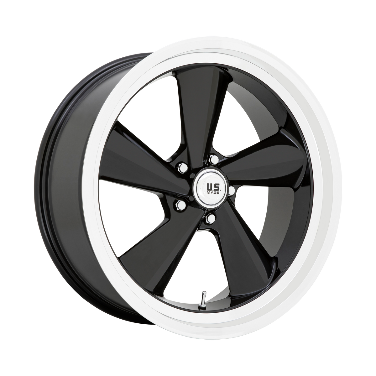 US Mag 1PC U136 TS – 22X9 – 5X127 – 15 mm – GLOSS BLACK W/ DIAMOND CUT LIP