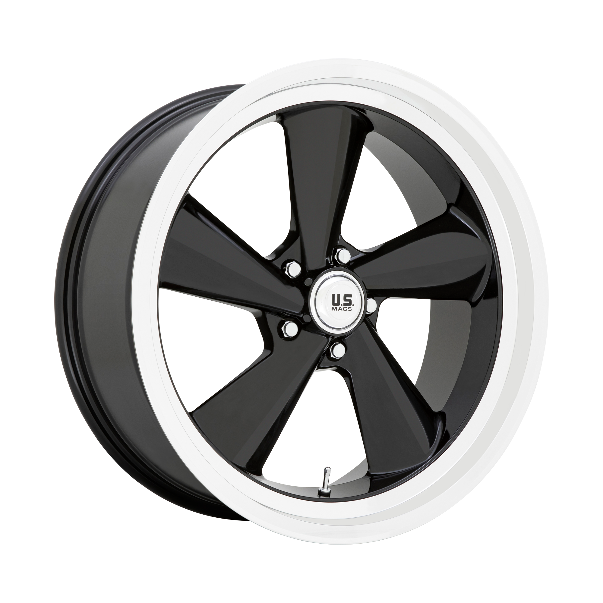 US Mag 1PC U136 TS – 22X9 – 5X127 – 15 mm – GLOSS BLACK W/ DIAMOND CUT LIP