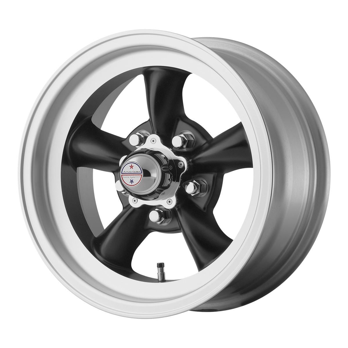 American Racing Vintage VN105 TORQ THRUST D – 15X6 – 5X114.3 – 4 mm – SATIN  BLACK W/ MACHINED LIP