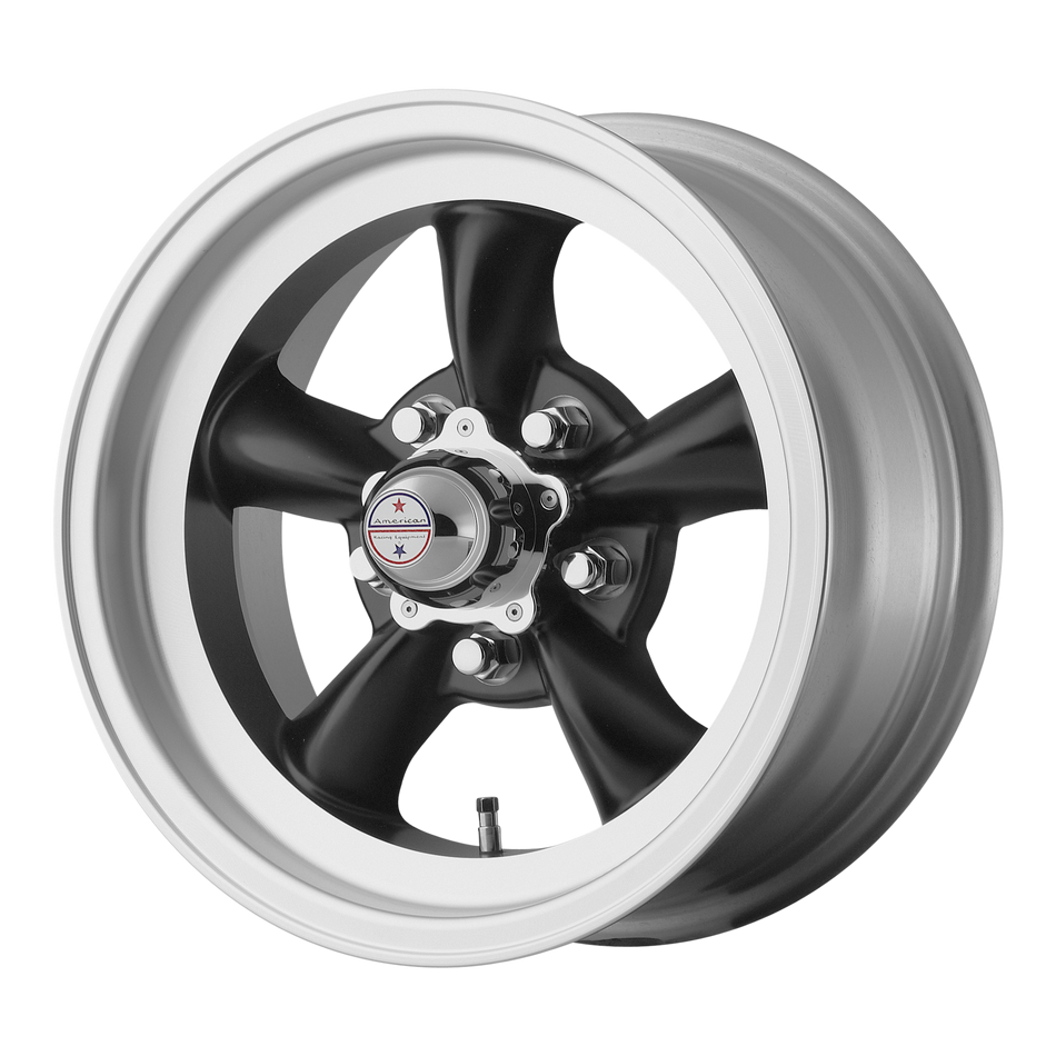 American Racing Vintage VN105 TORQ THRUST D – 16X8 – 5X120.65 – -12 mm – SATIN  BLACK W/ MACHINED LIP