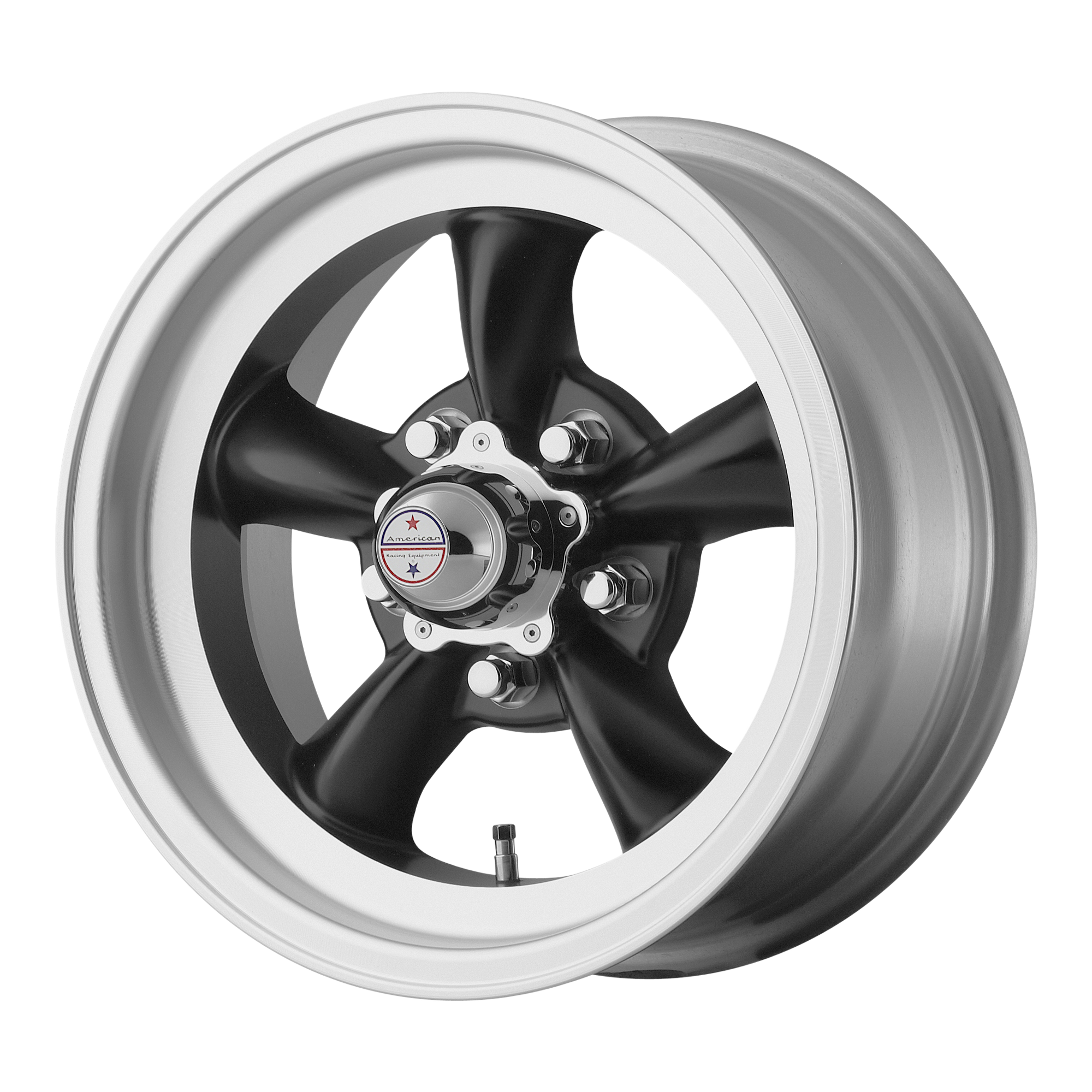 American Racing Vintage VN105 TORQ THRUST D – 15X7 – 5X114.3 – -6 mm – SATIN  BLACK W/ MACHINED LIP