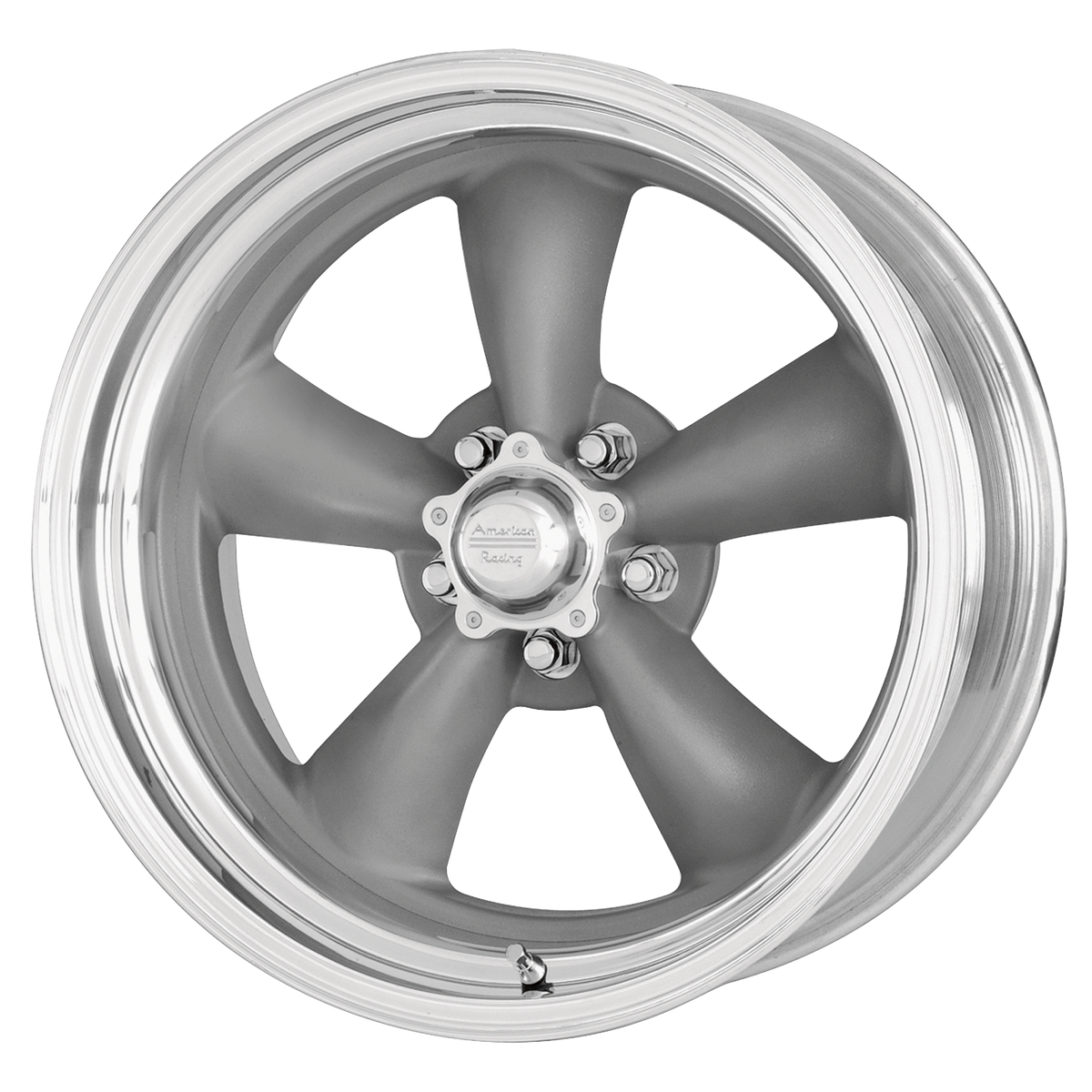 American Racing Vintage VN215 CLASSIC TORQ THRUST II – 15X4 – 5X120.65 – -25 mm – MAG GRAY W/ MACHINED LIP