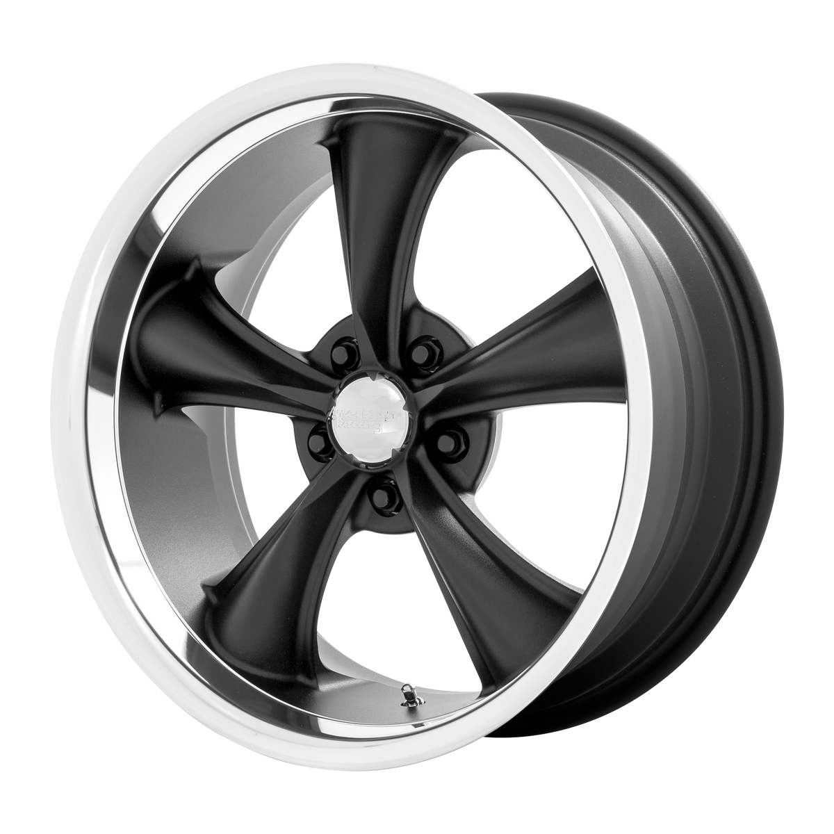 American Racing Vintage VN338 BOSS TT – 18X9.5 – 5X120.65 – -4 mm – TEXTURED BLACK DIAMOND CUT LIP