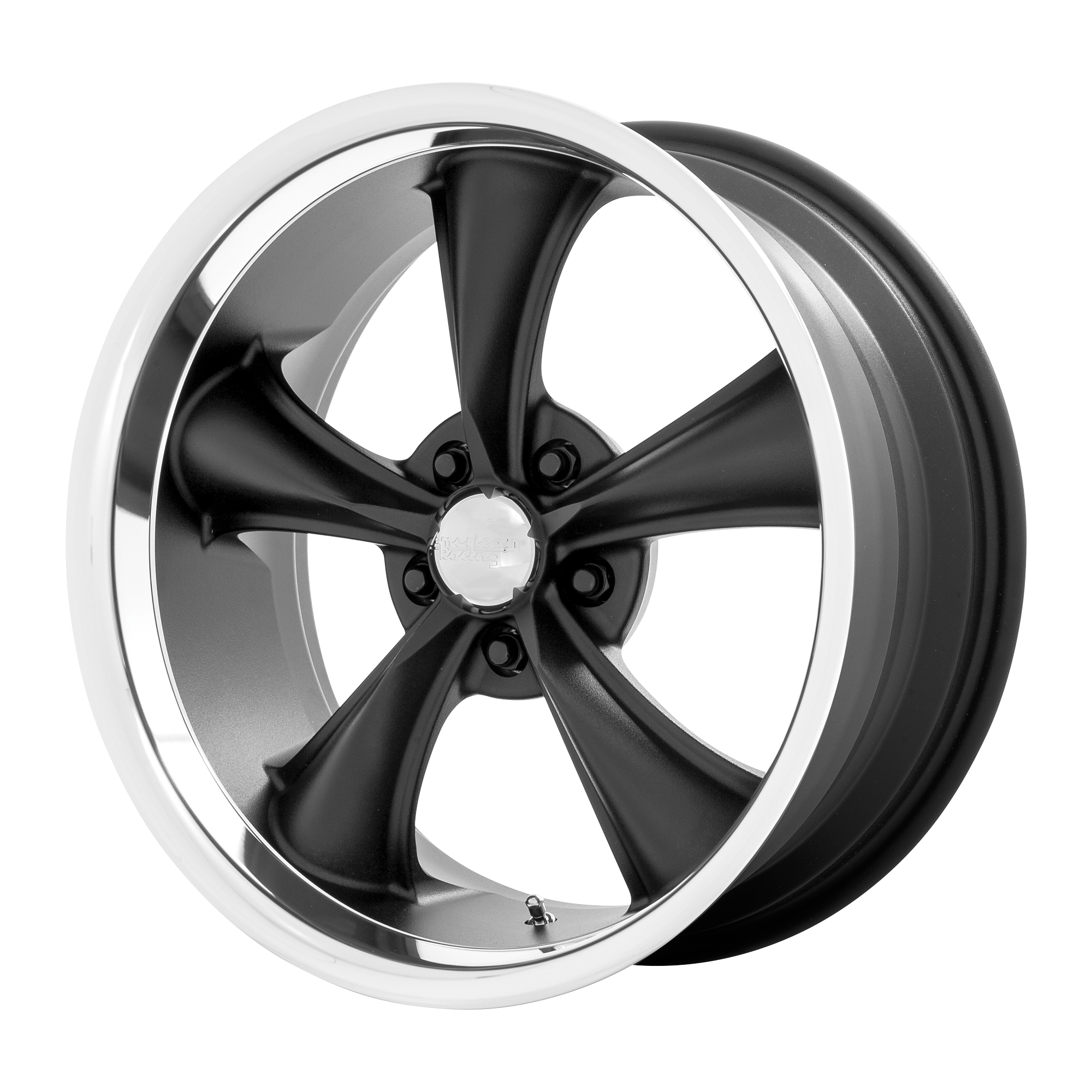 American Racing Vintage VN338 BOSS TT – 18X9.5 – 5X120.65 – -4 mm – TEXTURED BLACK DIAMOND CUT LIP