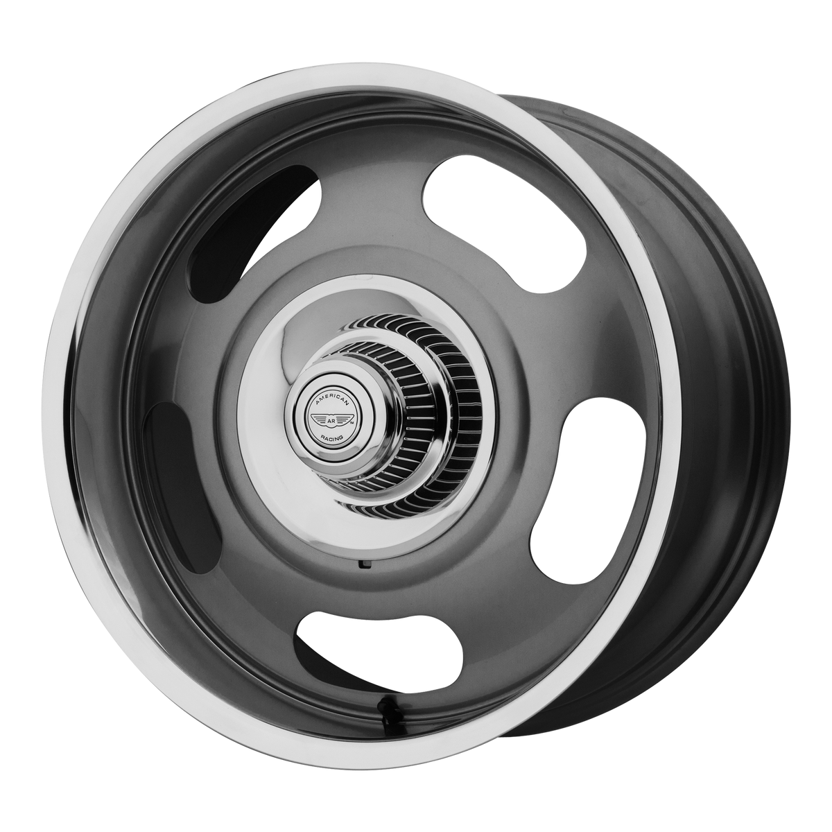 American Racing Vintage VN506 RALLY – 20X8 – 5X120.65/5X127 – 0 mm – MAG GRAY CENTER W/ POLISHED LP