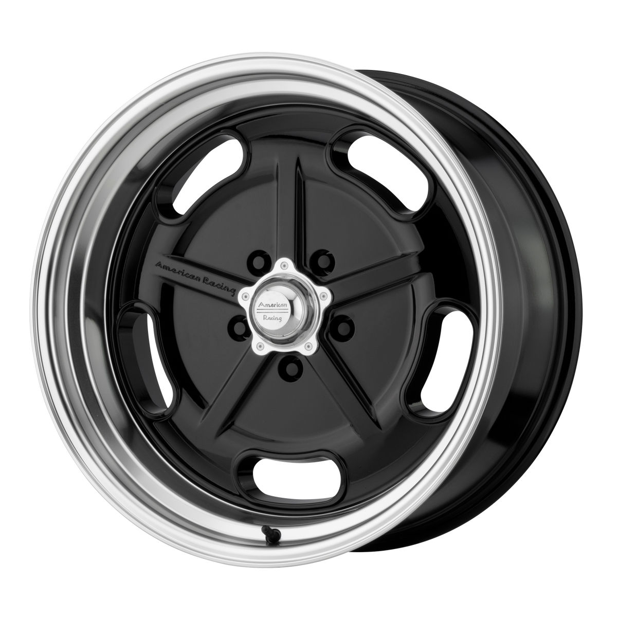 American Racing Vintage VN511 SALT FLAT – 17X7 – 5X114.3 – 0 mm – GLOSS BLACK W/ DIAMOND CUT LIP