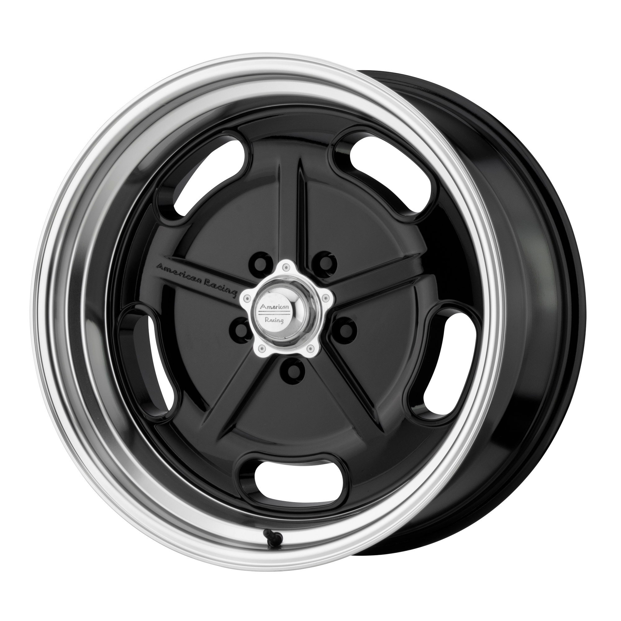 American Racing Vintage VN511 SALT FLAT – 17X7 – 5X114.3 – 0 mm – GLOSS BLACK W/ DIAMOND CUT LIP