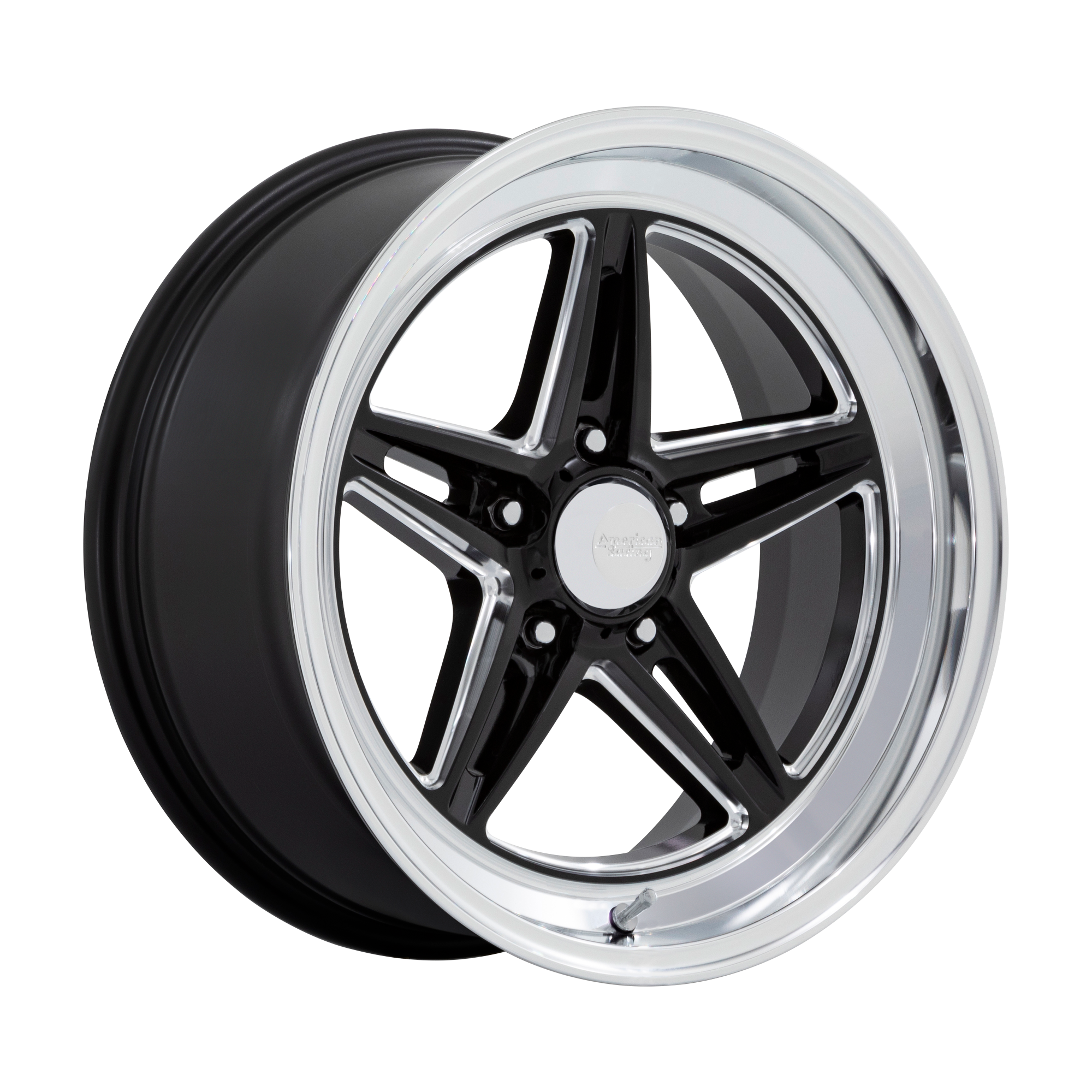 American Racing Vintage VN514 GROOVE – 18X8 – 5X120.65 – 0 mm – GLOSS BLACK W/ DIAMOND CUT LIP