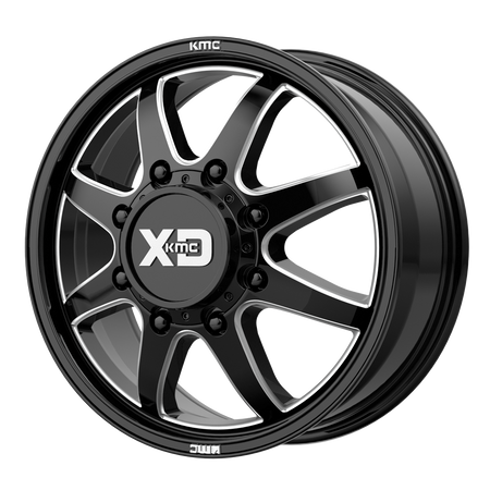 XD XD845 PIKE DUALLY – 20X8.25 – 8X210 – 105 mm – GLOSS BLACK MILLED - FRONT