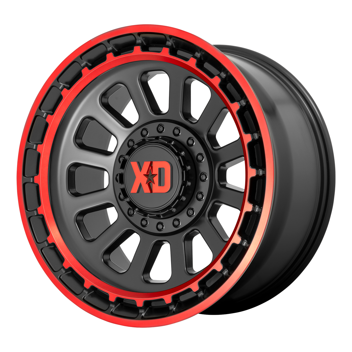XD XD856 OMEGA – 20X10 – 8X170 – -18 mm – SATIN BLACK MACH LIP RED TINT