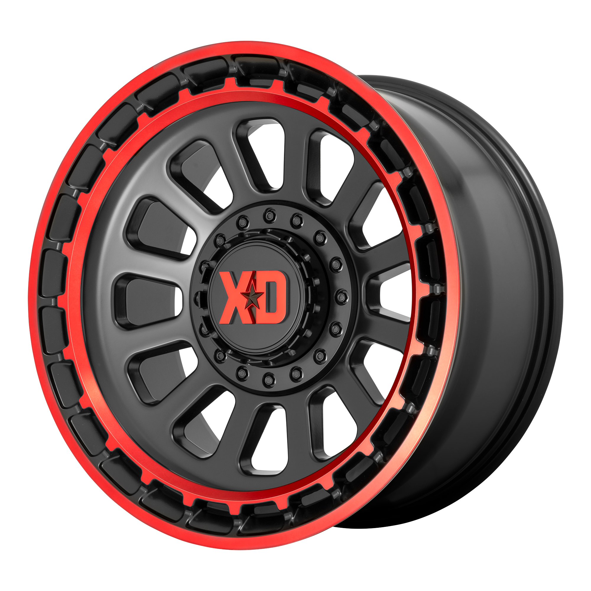 XD XD856 OMEGA – 20X10 – 8X170 – -18 mm – SATIN BLACK MACH LIP RED TINT