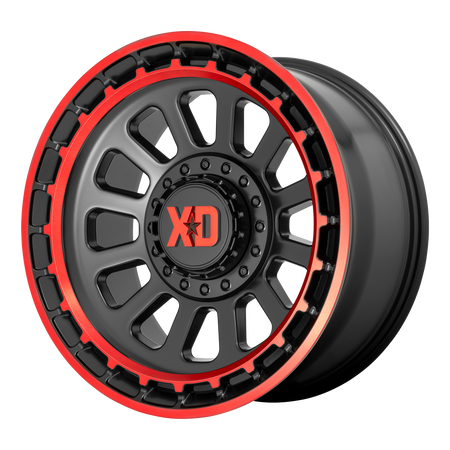 XD XD856 OMEGA – 20X10 – 8X170 – -18 mm – SATIN BLACK MACH LIP RED TINT
