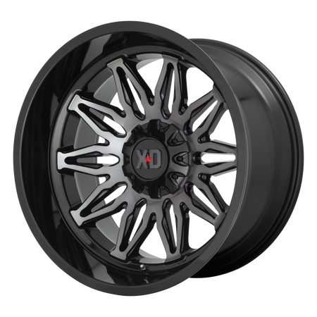 XD XD859 GUNNER – 20X10 – 6X135/6X139.7 – -18 mm – GLOSS BLACK MACH W/ GRAY TINT