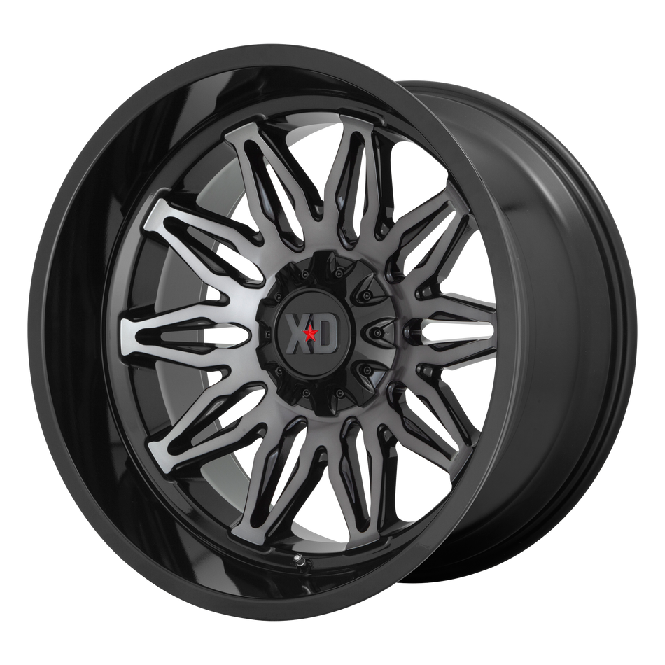 XD XD859 GUNNER – 20X10 – 6X135/6X139.7 – -18 mm – GLOSS BLACK MACH W/ GRAY TINT