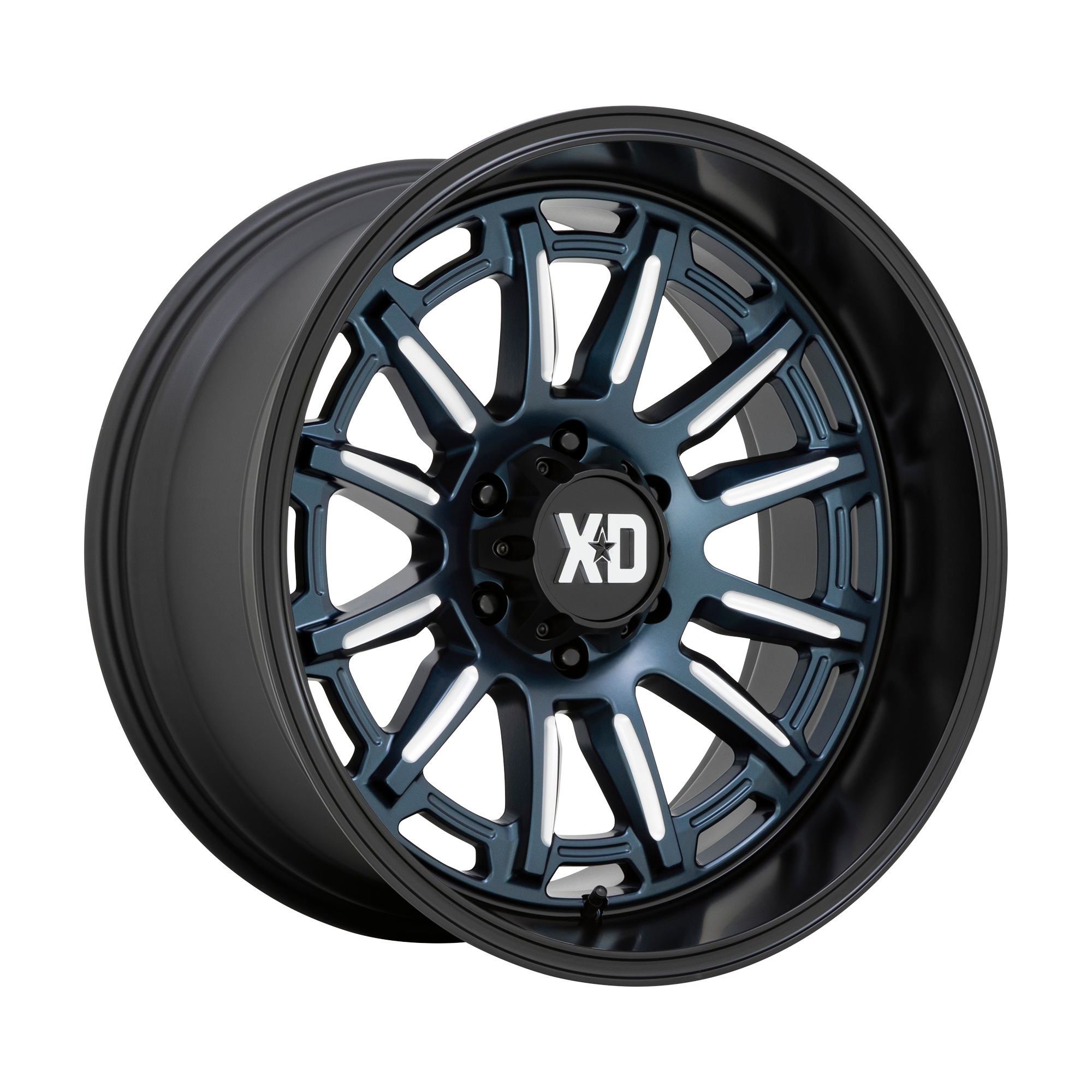 XD XD865 PHOENIX – 20X10 – 5X127 – -18 mm – METALLIC BLUE MILLED W/ BLK LP