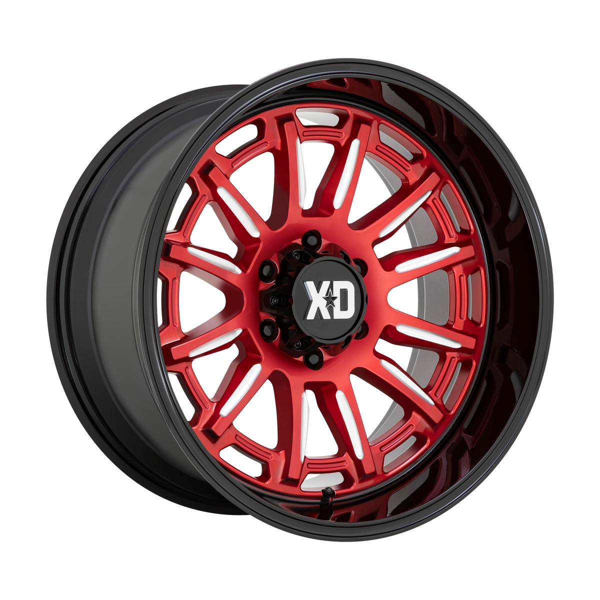 XD XD865 PHOENIX – 20X10 – 5X127 – -18 mm – CANDY RED MILLED W/ BLACK LIP