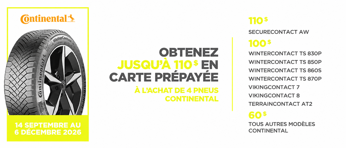 Rabais postal Continental 2026