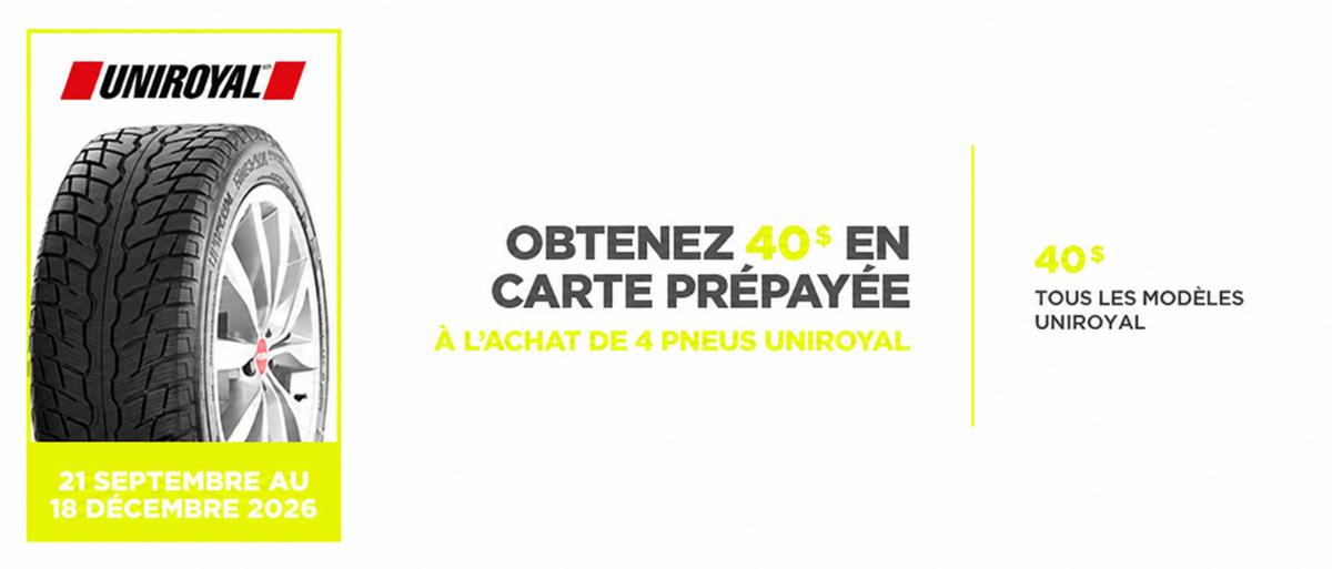 Rabais postal Uniroyal 2026