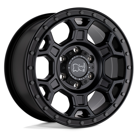 Black Rhino Hard Alloys MIDHILL – 18X8 – 6X130 – 48 mm – MATTE BLACK W/ GUNMETAL BOLTS
