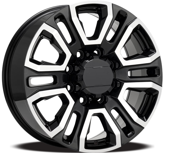 Performance Replicas PR207 – 22X8.5 – 8X180 – 44 mm – GLOSS BLACK W/ MACHINED FACE