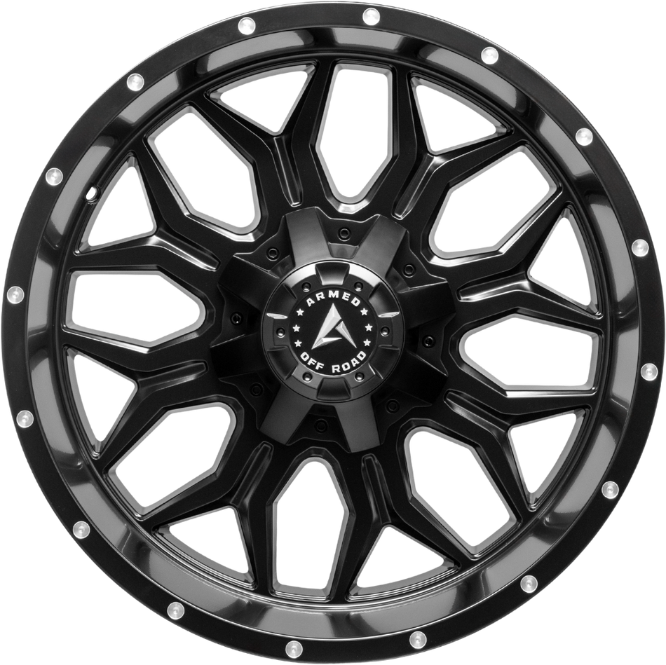 ARMED OFF-ROAD INFANTRY 87.1 20x9 Blank 0 SATIN BLACK + MILLED HOLES