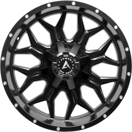 ARMED OFF-ROAD INFANTRY 125.1 22x10 8x165.1|8x170 0 SATIN BLACK + MILLED HOLES