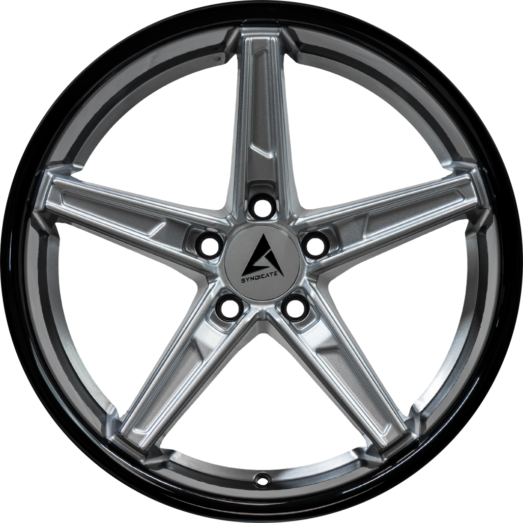 ARMED SYNDICATE DON 74.1 19x8.5 5x112|5x114.3 35 GLOSS SILVER FACE + GLOSS BLACK LIP