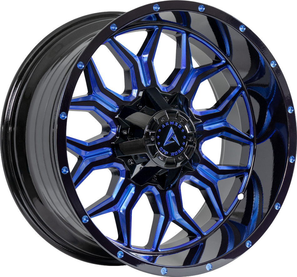 ARMED OFF-ROAD INFANTRY 110.1 20x12 5x139.7|5x150 -44 GLOSS BLACK BLUE MILLED