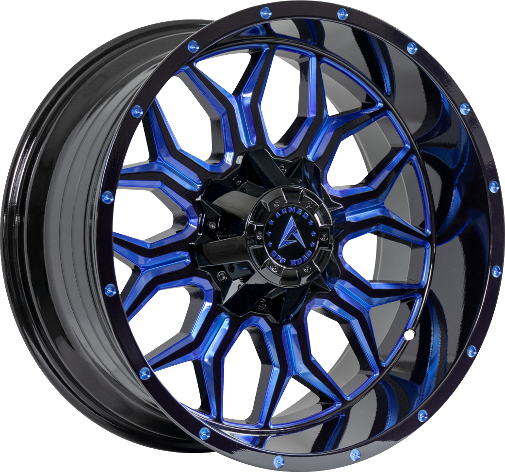 ARMED OFF-ROAD INFANTRY 125.1 20x9 8x165.1|8x180 0 GLOSS BLACK BLUE MILLED