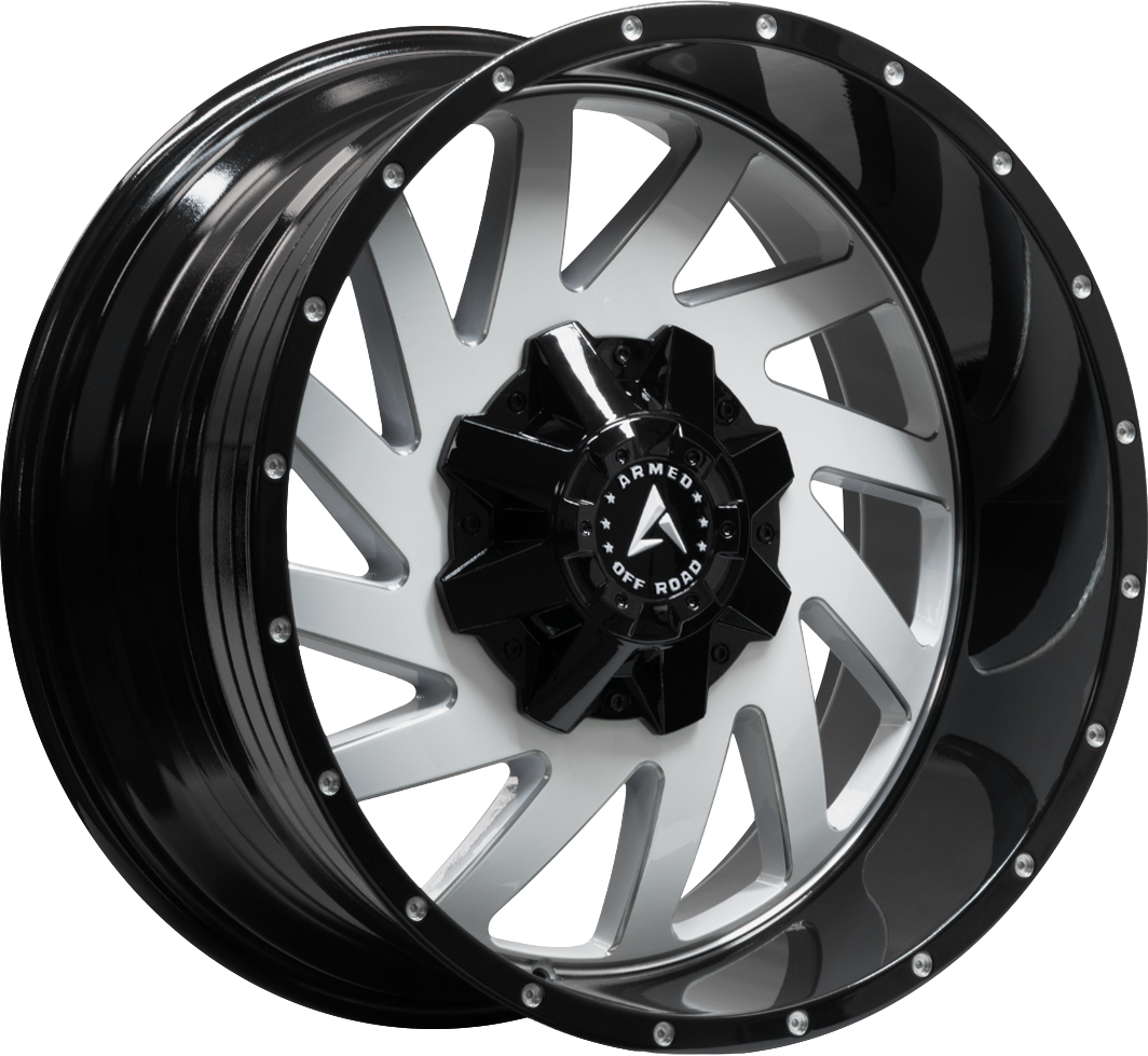 ARMED OFF-ROAD AGGRESSOR 125.1 20x10 8x165.1|8x180 -24 GLOSS WHITE MILLED BLACK LIP