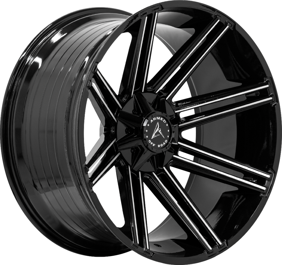 ARMED OFF-ROAD CHOPPER 108.1 24x12 6x135|6x139.7 -44 GLOSS BLACK MACHINED