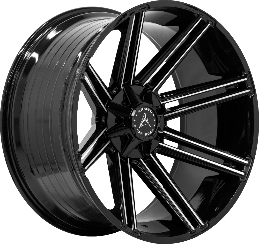 ARMED OFF-ROAD CHOPPER 78.1 22x12 5x127|5x139.7 -44 GLOSS BLACK MACHINED