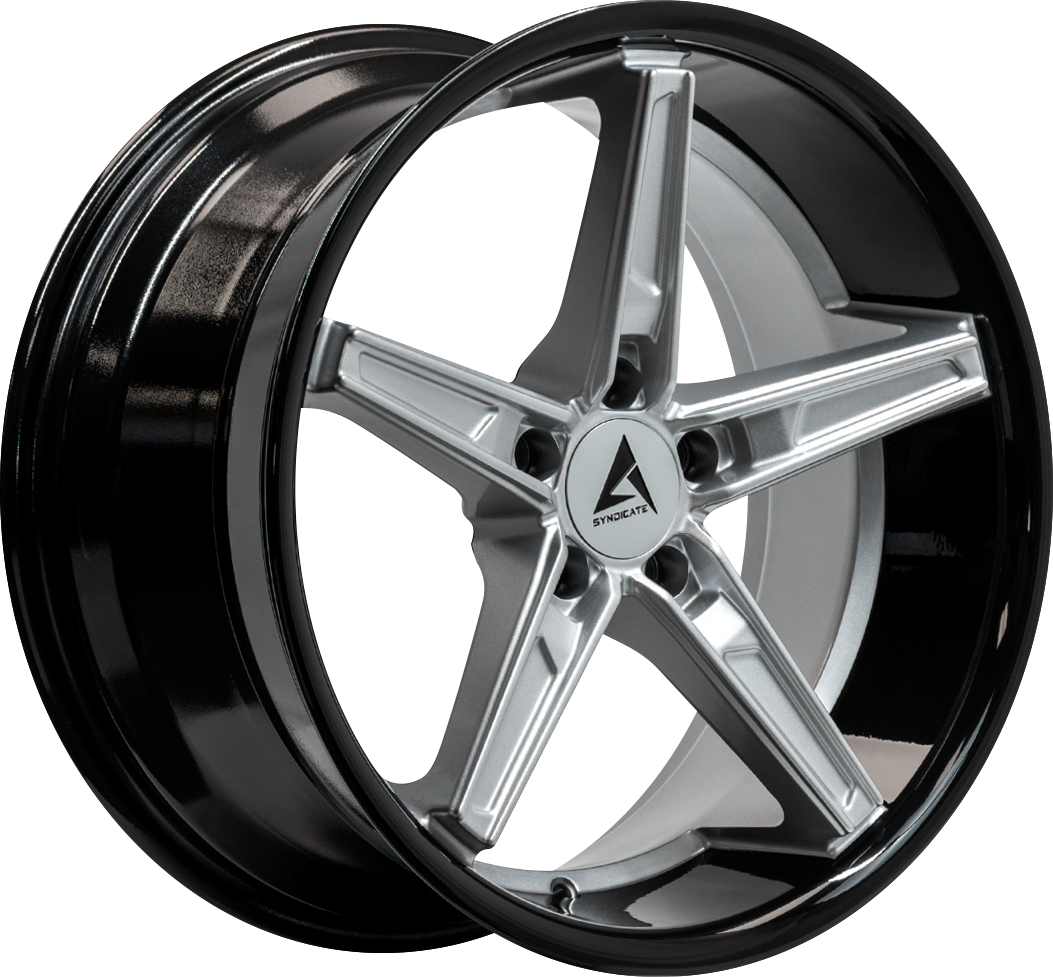 ARMED SYNDICATE DON 74.1 20x10.5 5x112|5x114.3 38 GLOSS SILVER FACE + GLOSS BLACK LIP