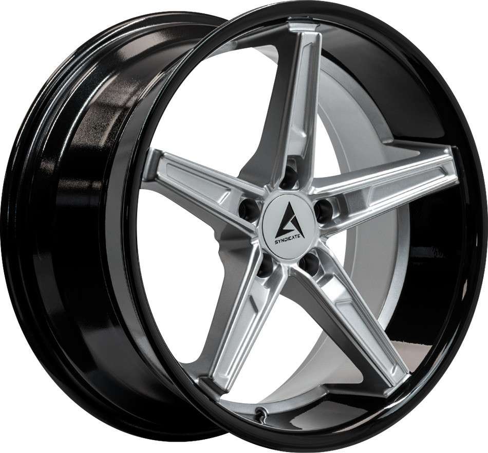 ARMED SYNDICATE DON 74.1 20x10.5 5x112|5x114.3 38 GLOSS SILVER FACE + GLOSS BLACK LIP