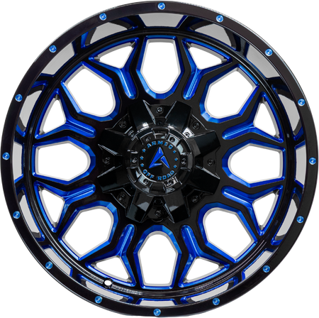 ARMED OFF-ROAD INFANTRY 110.1 20x12 5x139.7|5x150 -44 GLOSS BLACK BLUE MILLED