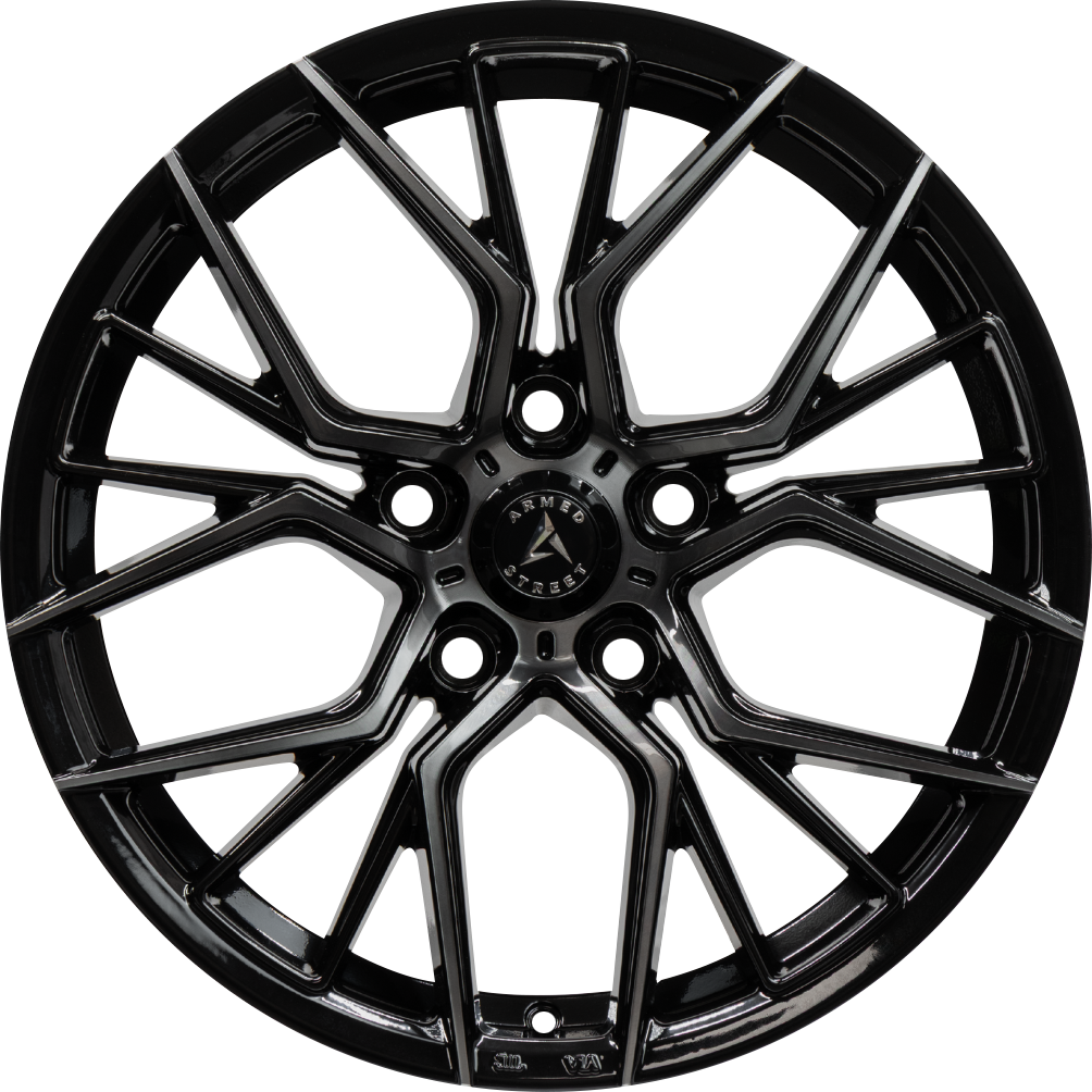 ARMED STREET TACTICAL 74.1 17x7.5 5x120 30 GLOSS BLACK MACHINED + BLACK CLEAR COAT