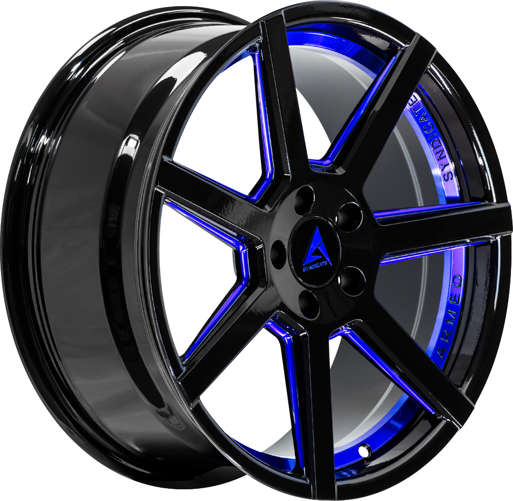ARMED SYNDICATE ASSASSIN 74.1 18x8 5x108|5x110 35 GLOSS BLACK + BLUE